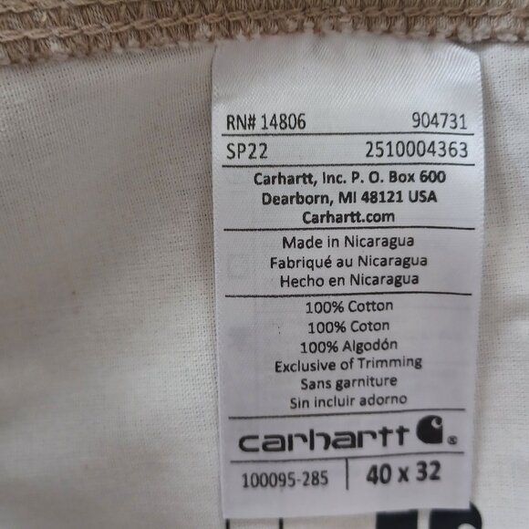 Carhartt Pant Men 40x32 Relaxed Fit Twill Work Pant Beige Workwear - Picture 4 of 6